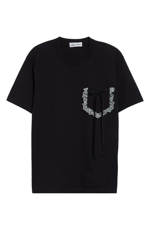 Tanner Fletcher Gender Inclusive Stuart Lace Pocket T-shirt In Black