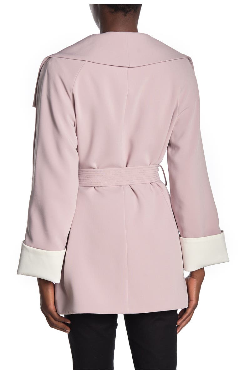 Tahari Riley Crepe Drape Jacket, Alternate, color, Dusty Pink