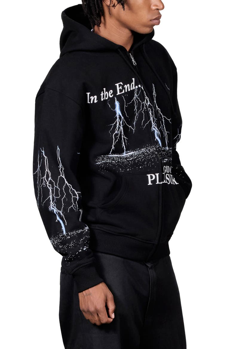 End Times Graphic Zip Hoodie, Alternate, color, BLACK