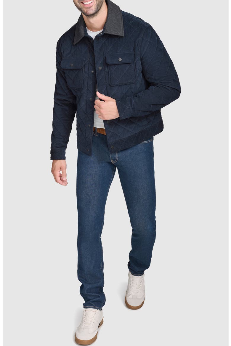 Quilted Shirt Jacket, Alternate, color, NAVY