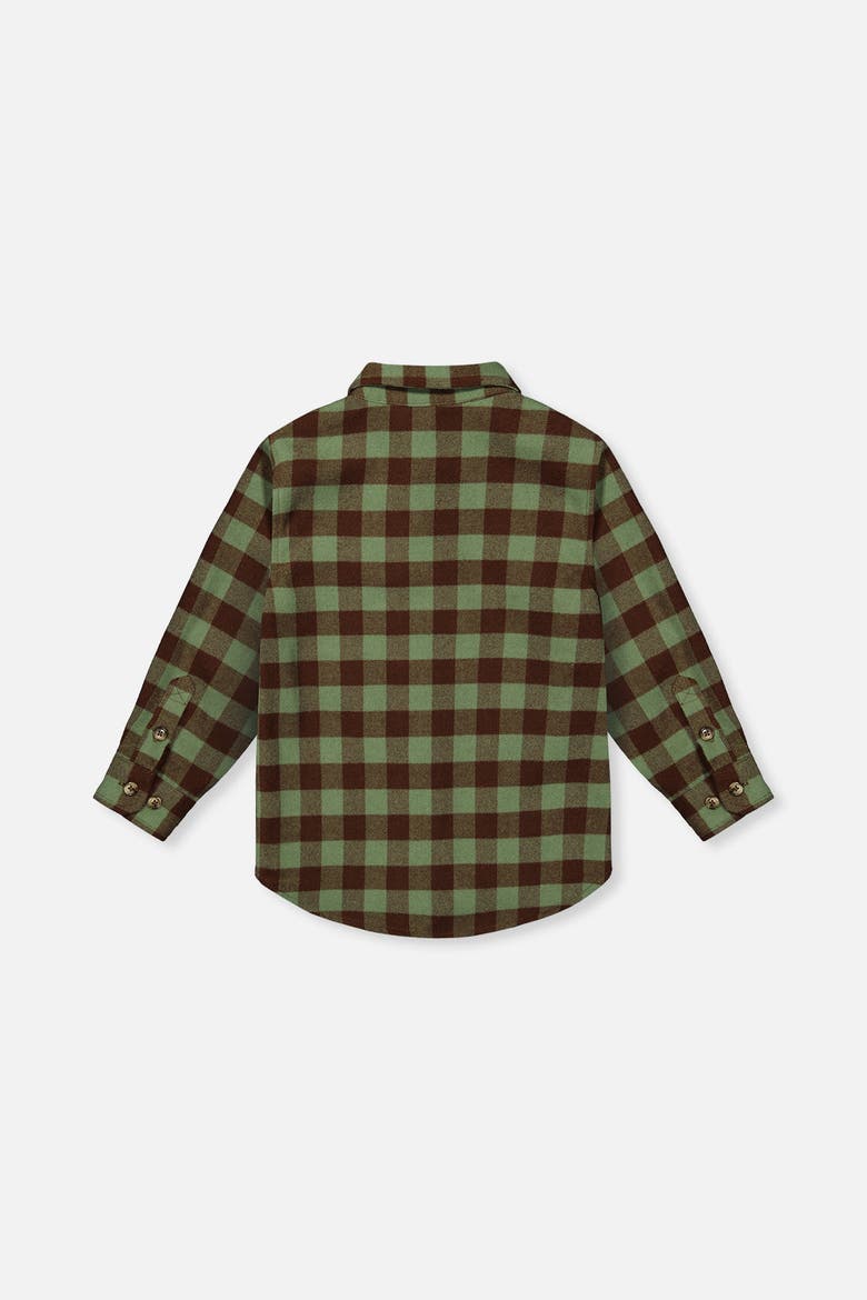 Brushed Plaid Button-Front Chest Pocket Flannel Shirt, Alternate, color, Green and Brown Plaid