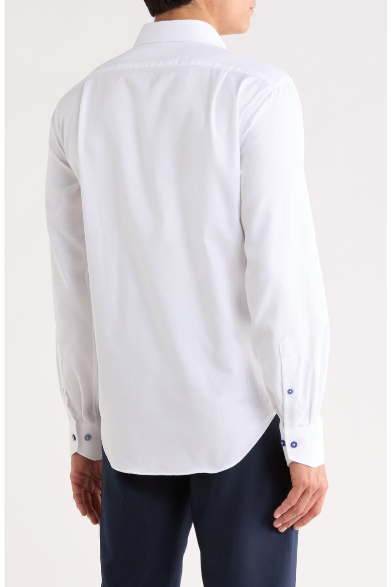 Trim Fit Textured Cotton Shirt, Alternate, color, WHITE