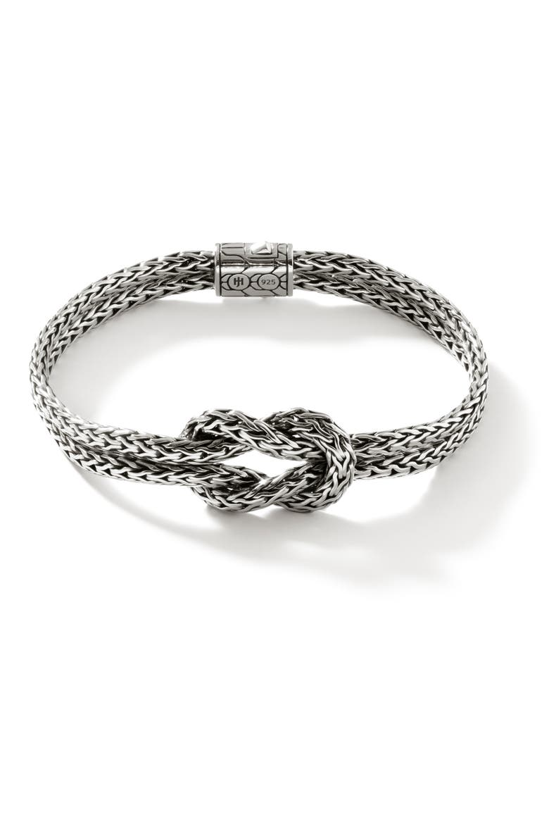 Love Knot Bracelet, 7mm, Main, color, SILVER
