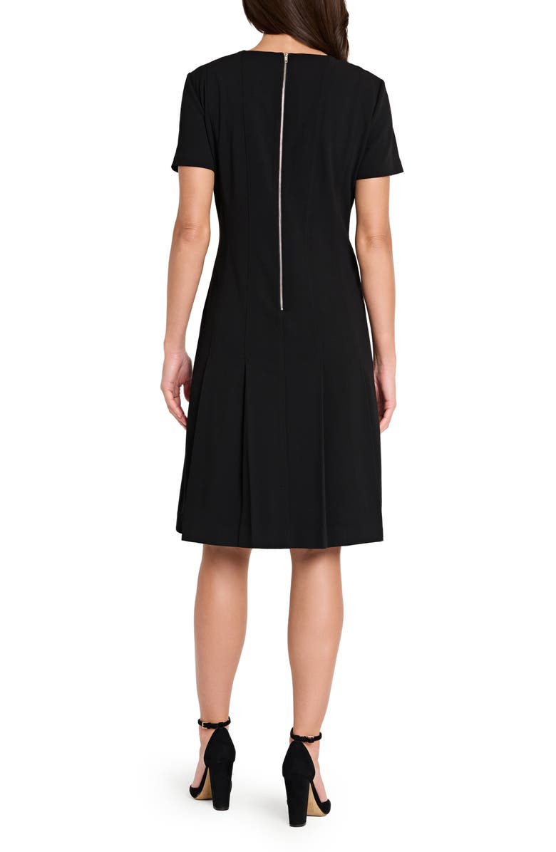 Tahari ASL Stretch Crepe Fit & Flare Dress, Alternate, color, Black