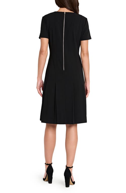 Tahari Asl Stretch Crepe Fit & Flare Dress In Black