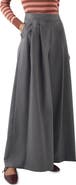 LK Bennett Hally Pinstripe High Waist Wide Leg Stretch Wool Pants