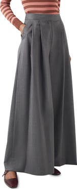 LK Bennett Hally Pinstripe High Waist Wide Leg Stretch Wool Pants