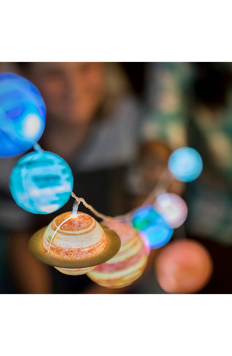 4M Steam Powered Kids Solar System String Lights Mini Planetarium, Alternate, color, Multicolored
