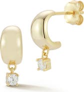 GLAZE JEWELRY Cubic Zirconia Drop Small Hoop Earrings