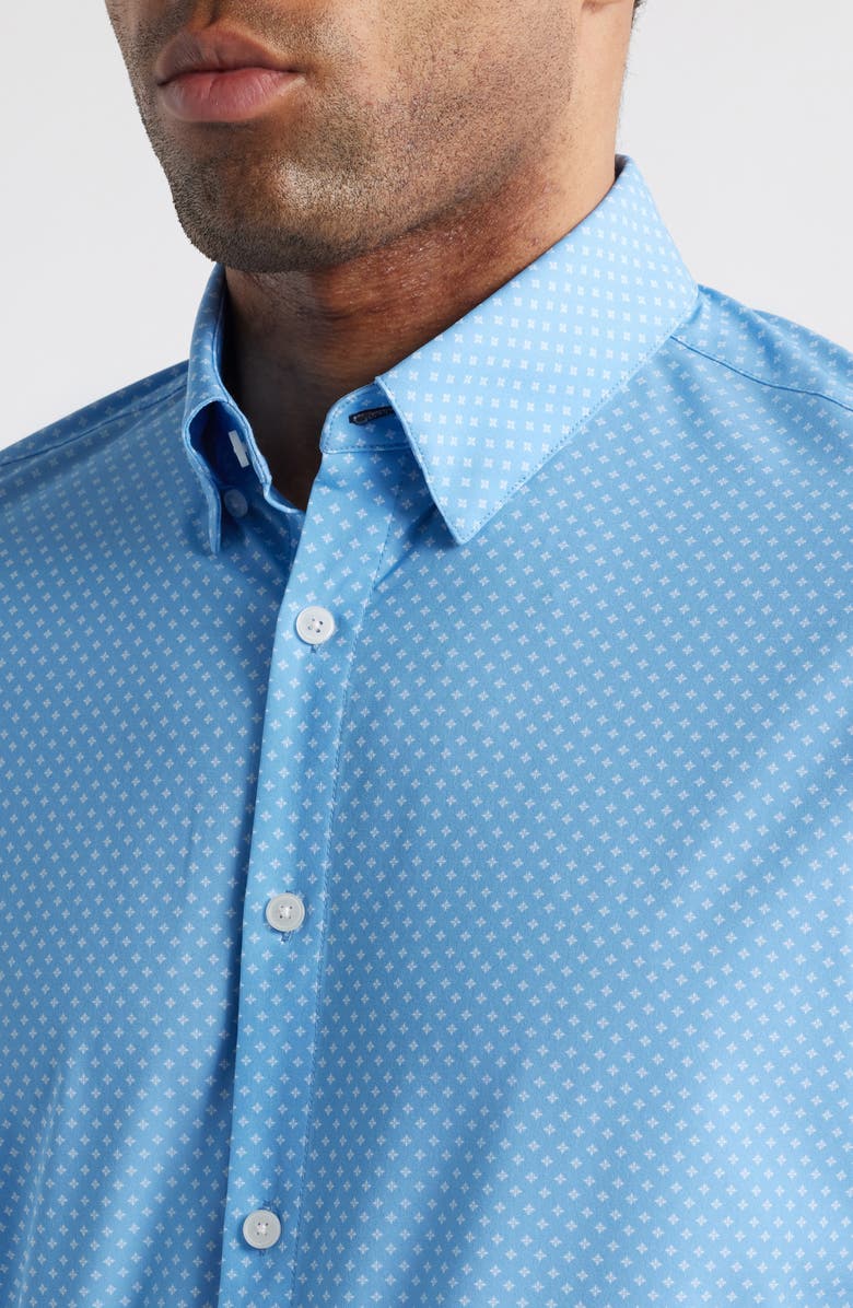 Mizzen+Main Leeward Trim Fit Neat Star Print Button-Up Shirt, Alternate, color, Provence Star