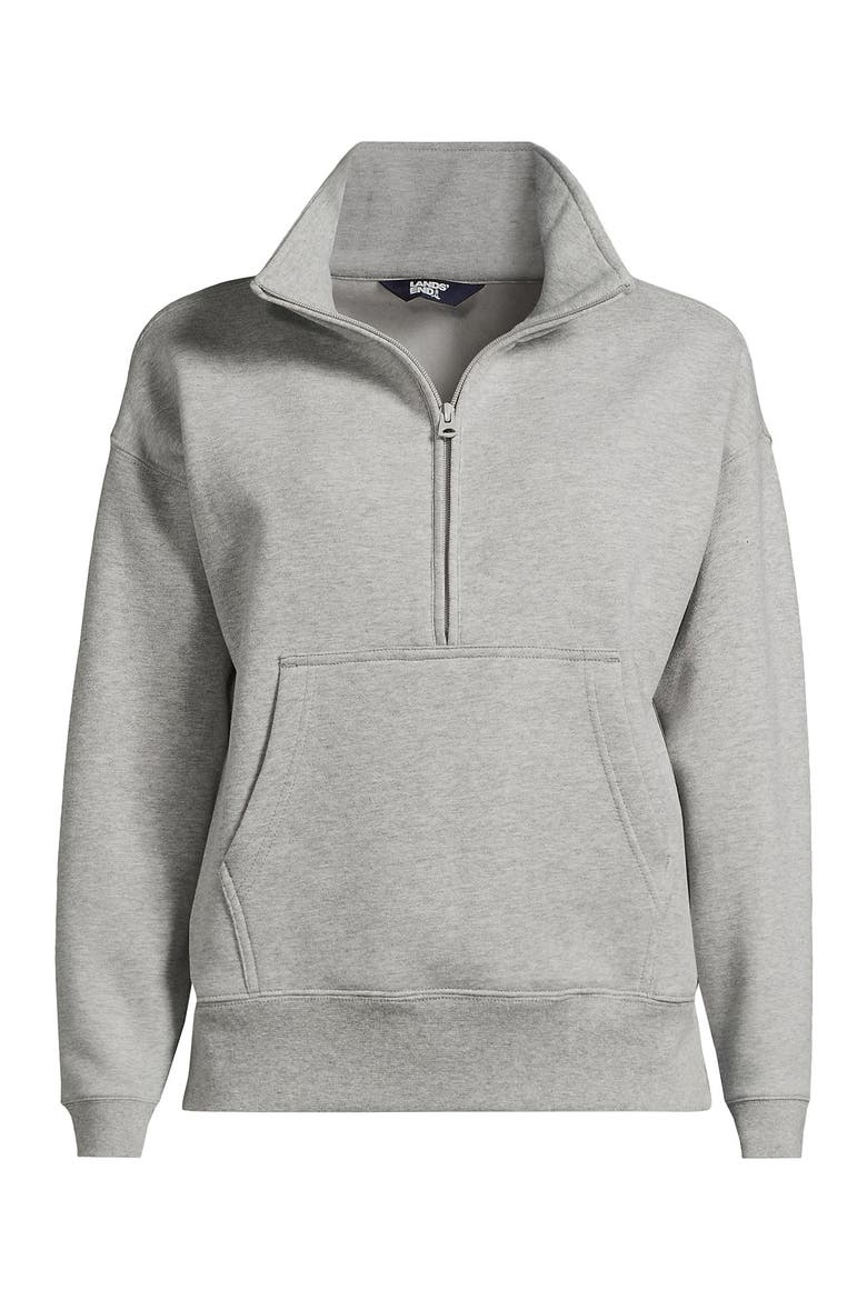 Plus Size Serious Sweats Relaxed Long Sleeve Half Zip Sweatshirt, Alternate, color, Gray Heather