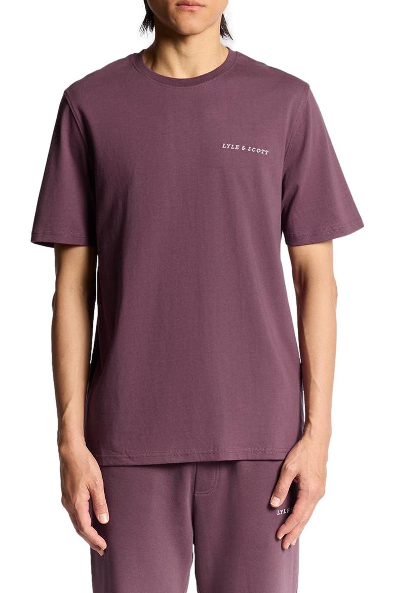 Script Long Sleeve T-shirt, Alternate, color, Dusky Maroon