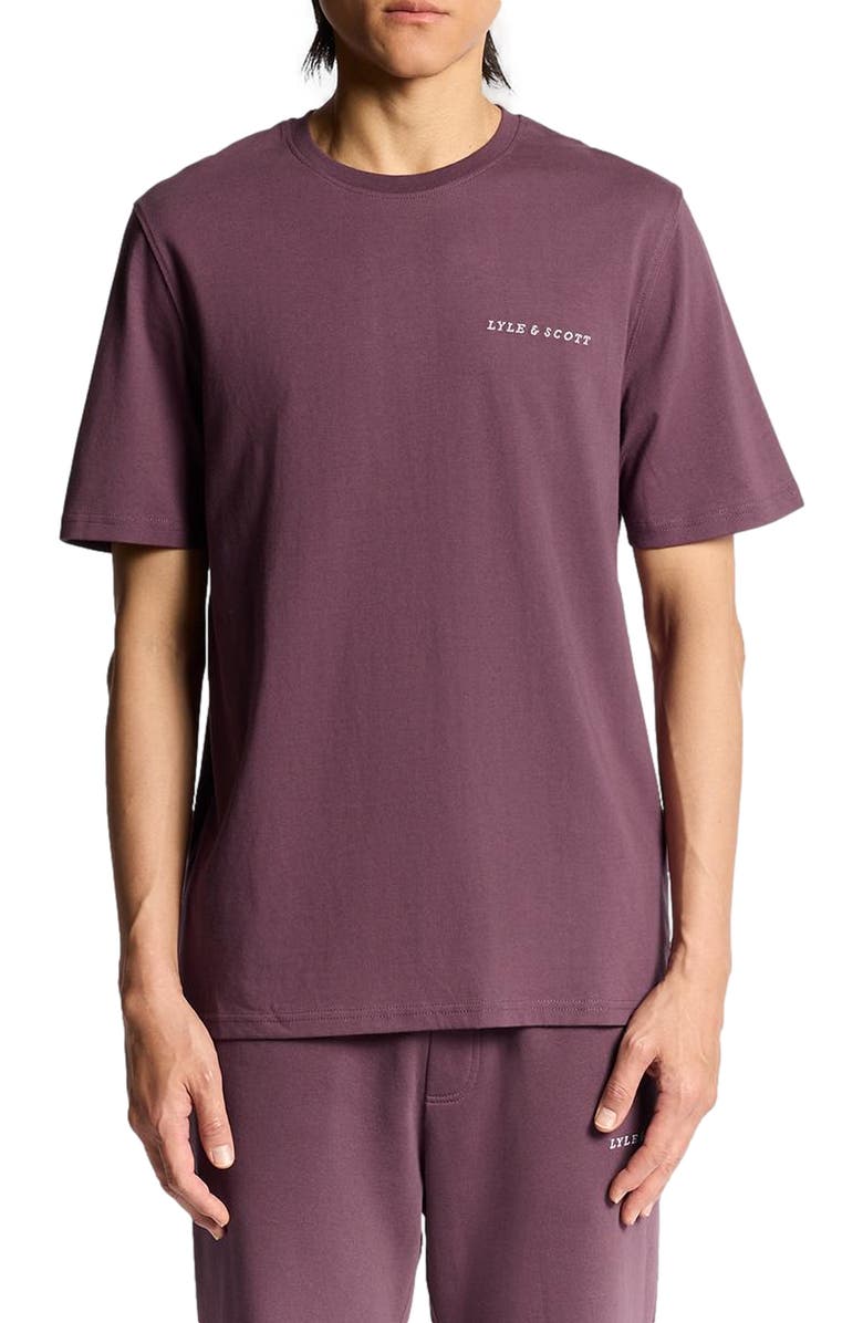 Lyle & Scott Script Long Sleeve T-shirt, Alternate, color, Dusky Maroon