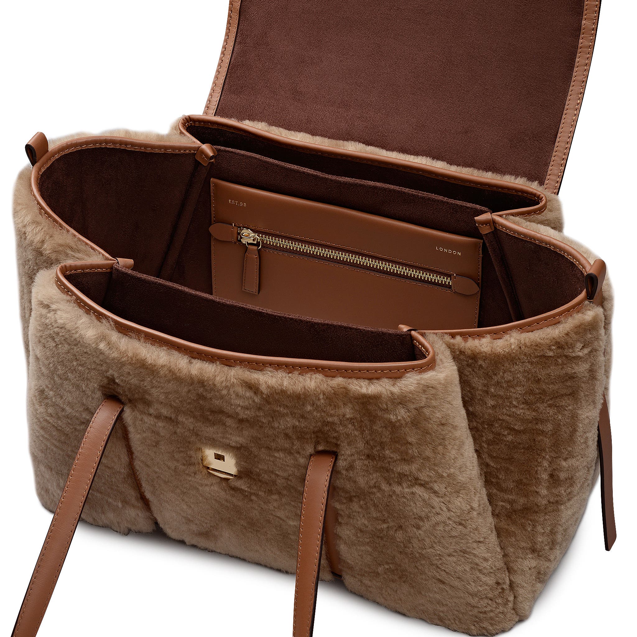 Radley The Chancery - Shearling Medium Flapover Shoulder Bag, Alternate, color, 