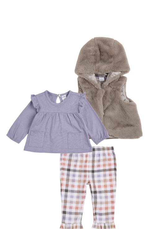 4-Piece Faux Fur Vest Set (Baby)