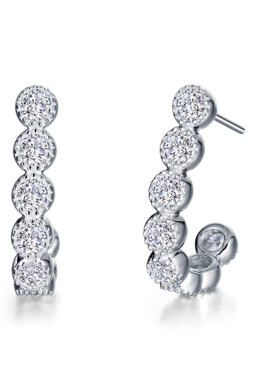 Lafonn Simulated Diamond Half Hoop Earrings in White 