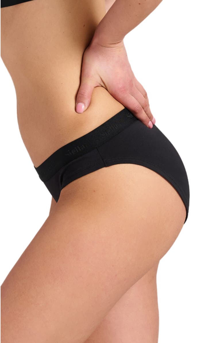 Siella Organic Cotton Bikini, Alternate, color, Black