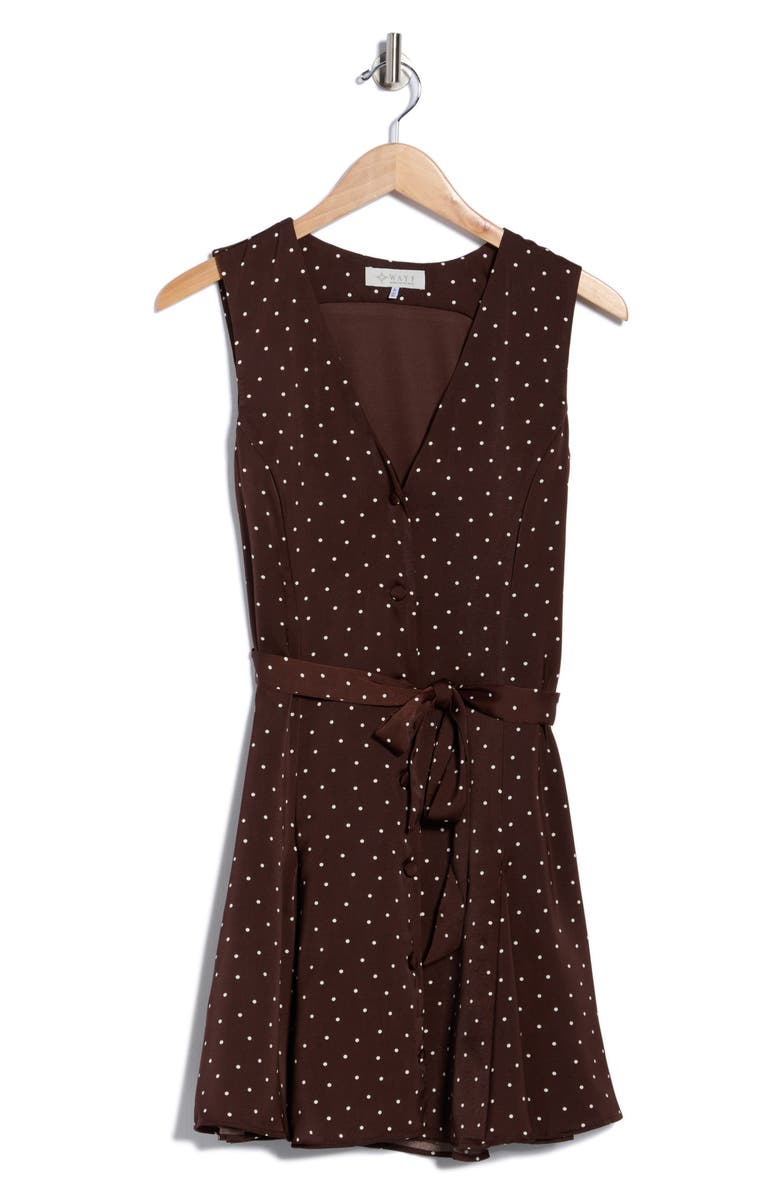 WAYF Polka Dot Minidress, Alternate, color, Espresso Mini Dot