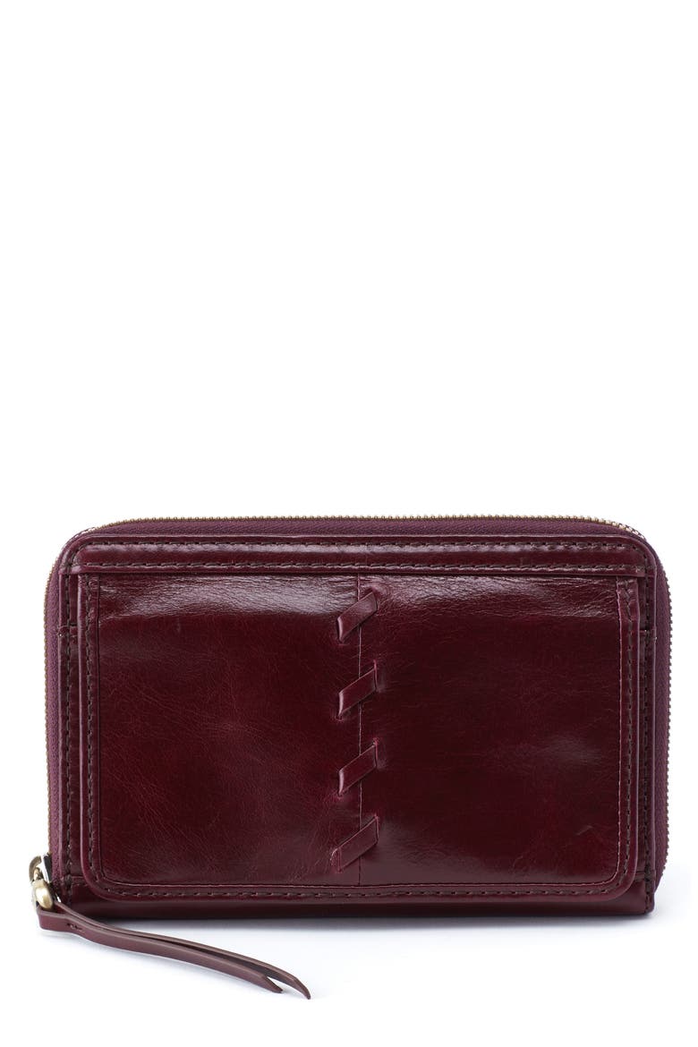 Elm Leather Wallet, Main, color, DEEP PLUM