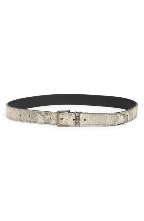 Shoreditch Snakeskin Print Leather Belt