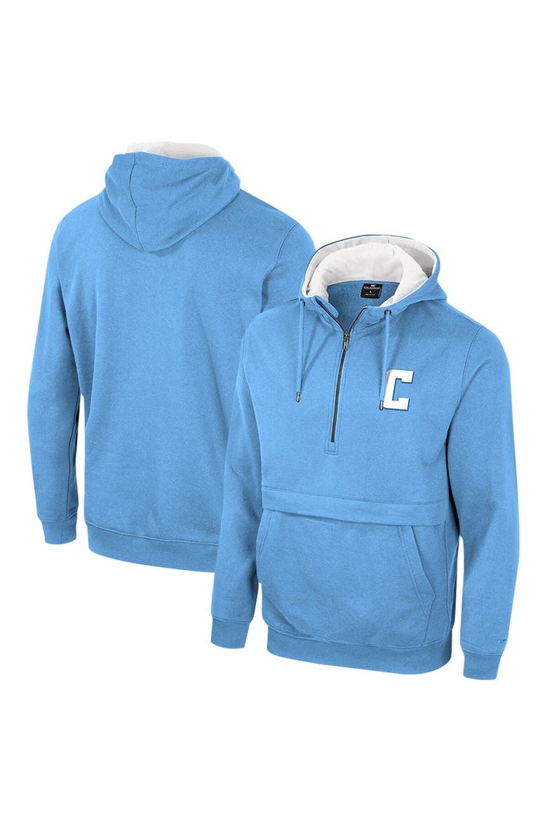 Men's Colosseum Light Blue Columbia University Team Half-Zip Pullover Hoodie, Main, color, Light Blue