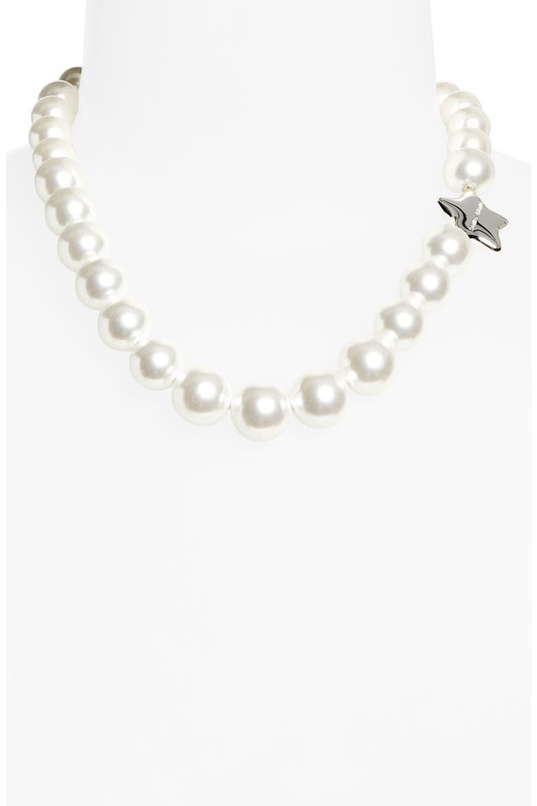 Poison Graduated Faux Pearl Necklace, Alternate, color, PEARL