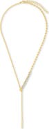 Sterling Forever Nella Delicate Cubic Zirconia Lariat Necklace