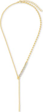 Sterling Forever Nella Delicate Cubic Zirconia Lariat Necklace