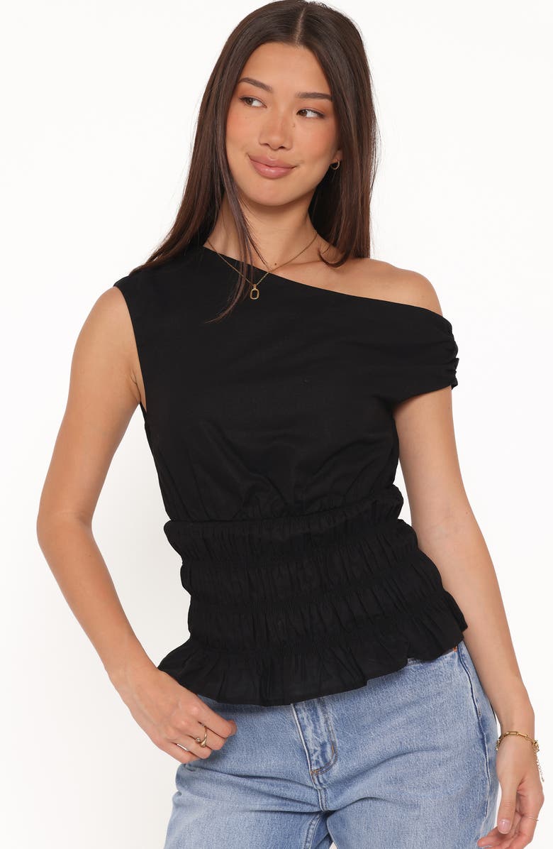 Petal & Pup Lia One-Shoulder Top, Alternate, color, Black