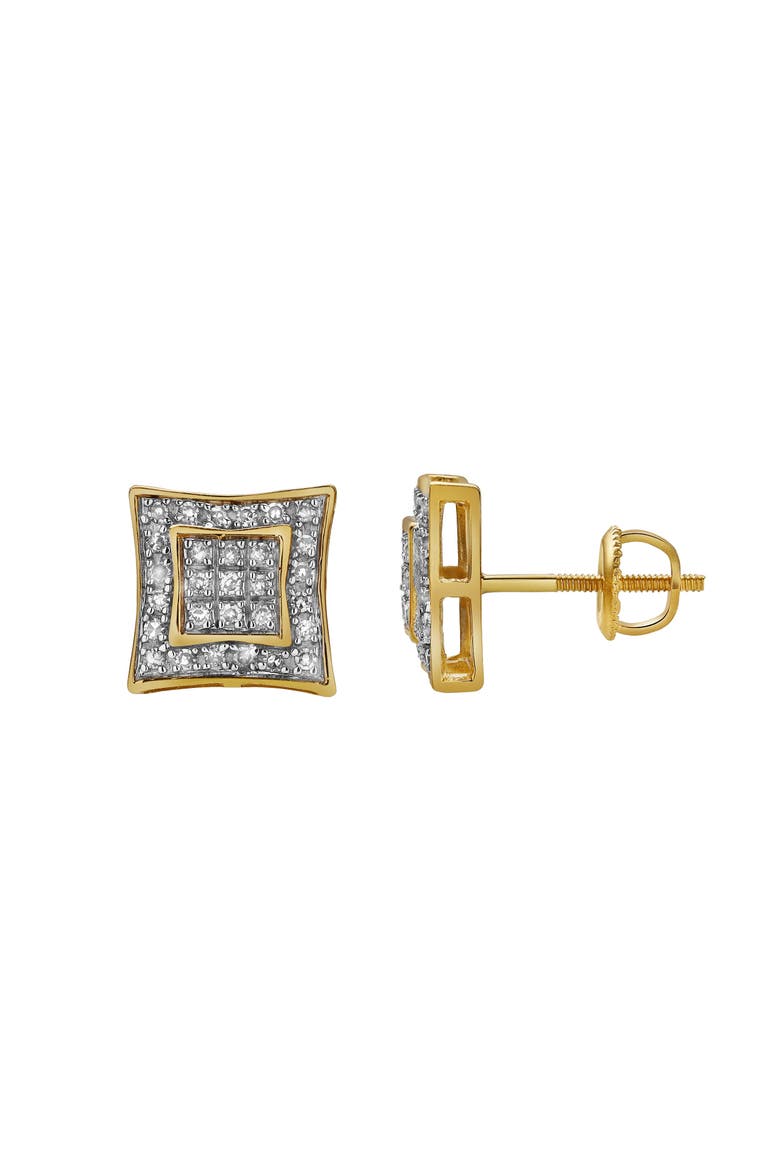 Espelho 10K Yellow Gold Diamond Unisex Earrings - 0.21 Cts, Main, color, 10K Yellow Gold
