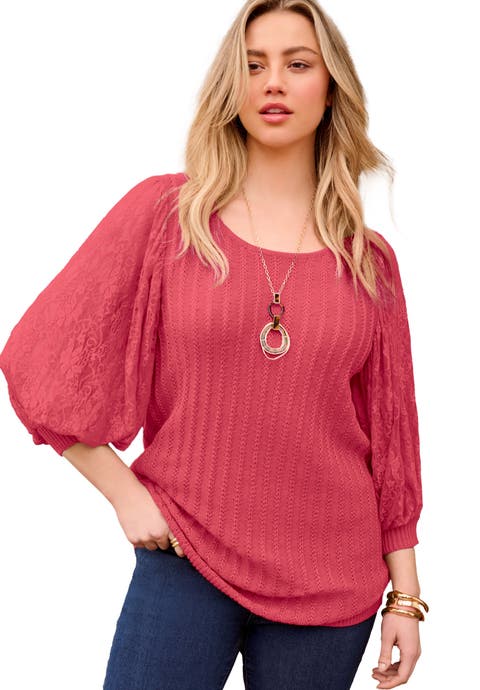 Lace Sleeve Sweater
