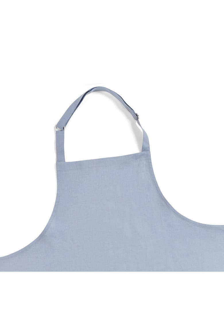Linen Bib Apron with Adjustable Neck Strap & Center Pockets, 38 x 36 Inches, Alternate, color, Dusty Blue