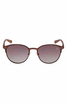 Timberland 53mm Polarized Round Sunglasses