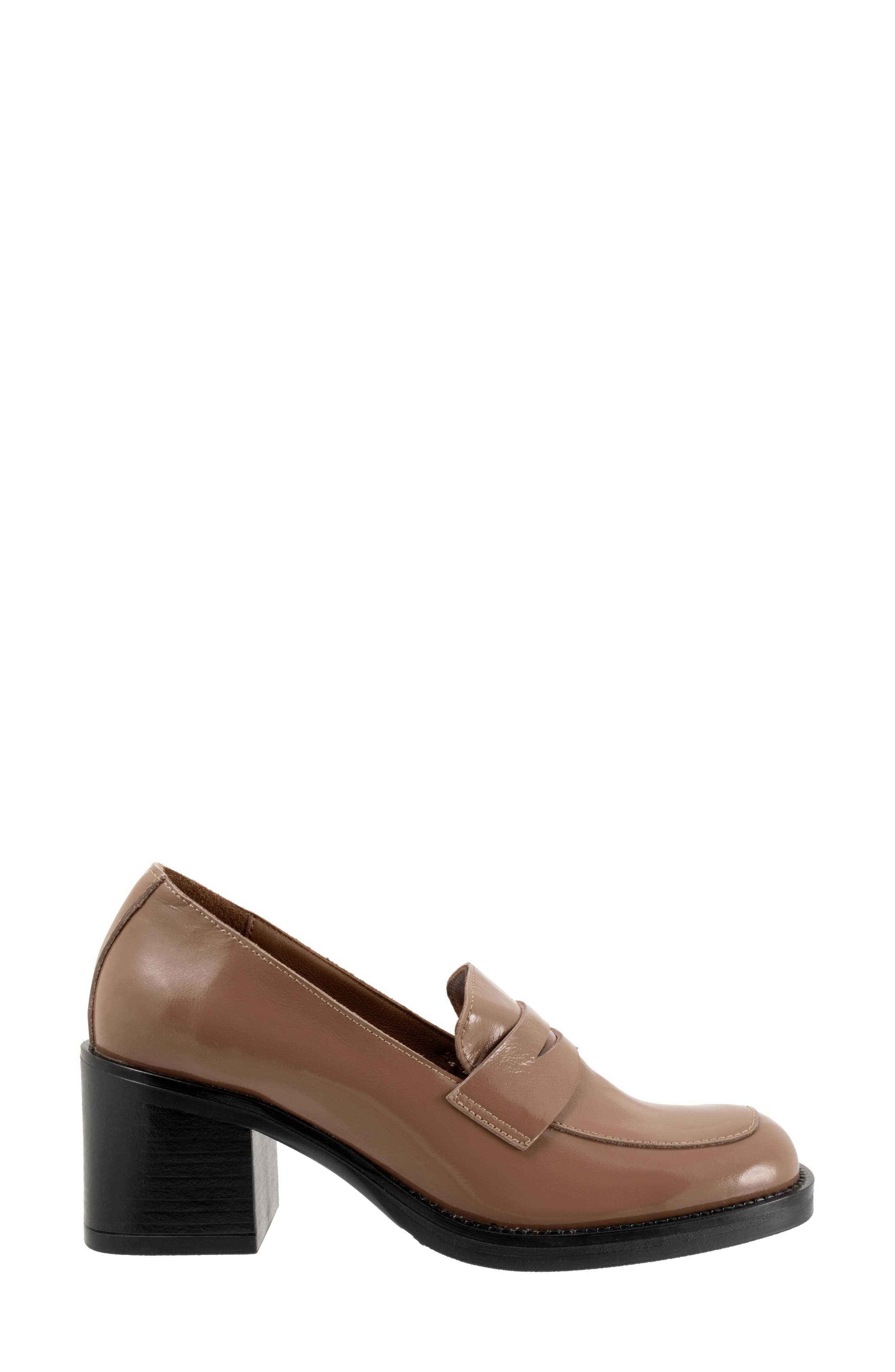 Bueno Ruth Penny Loafer Pump, Alternate, color, Taupe Patent