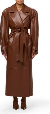 Naked Wardrobe Faux Leather Trench Coat