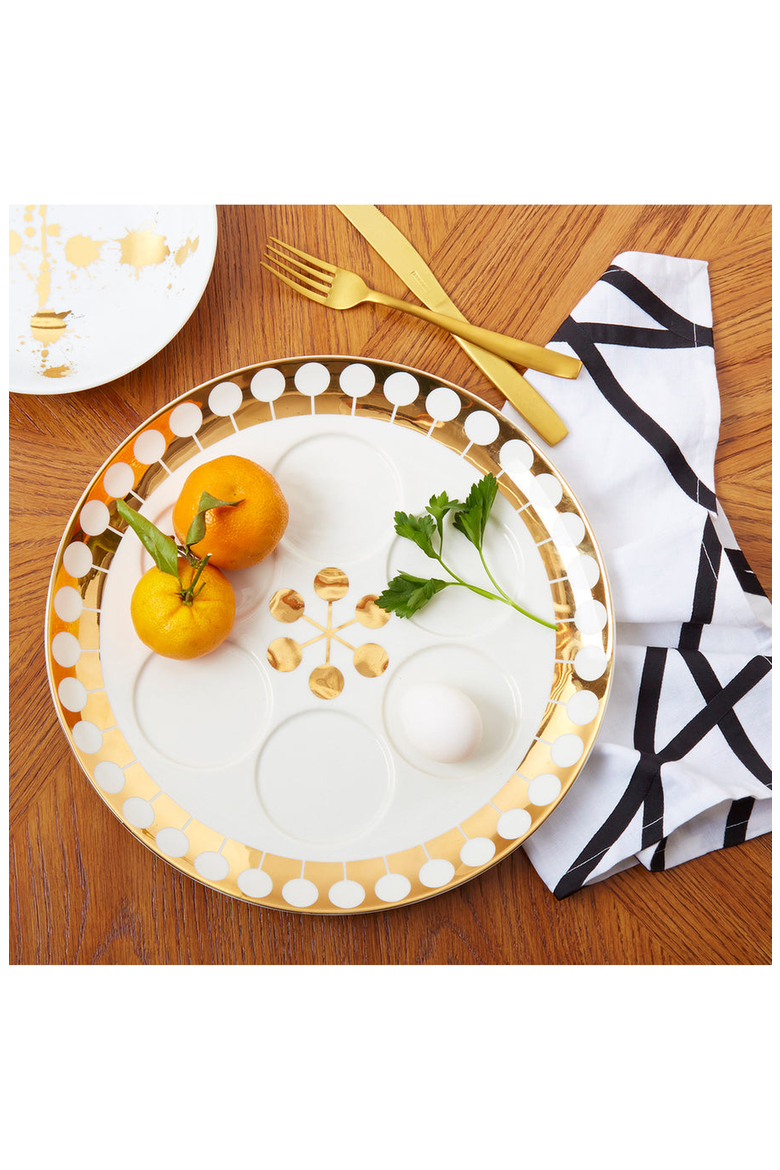 Futura Seder Plate, Alternate, color, White / Gold