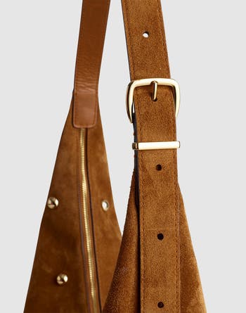 The Essential Curve Suede Shoulder Bag