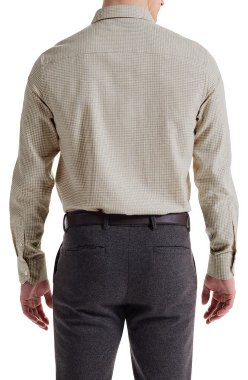Bugatchi Axel Shaped Fit Micro Gingham Button-up Shirt In Neutral