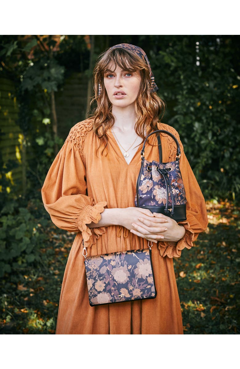 Fable England Deco Blooms Black Crossbody Handbag, Alternate, color, Black