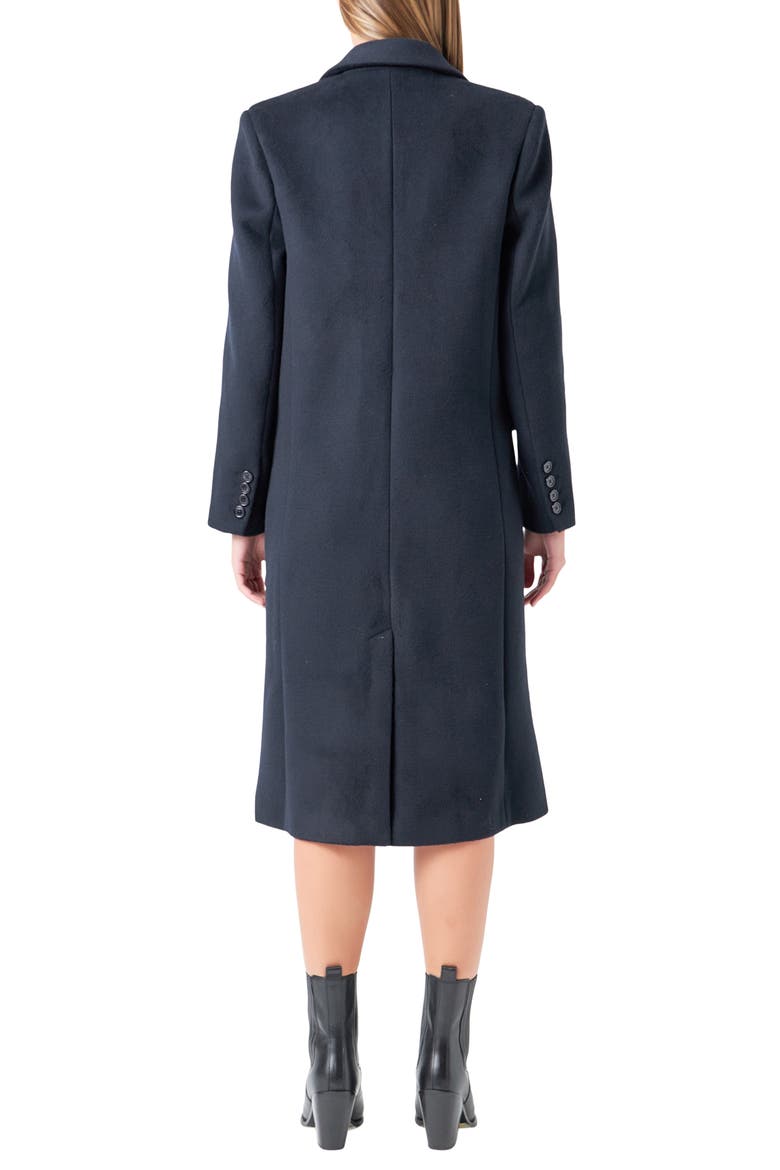 Wool Blend Trench Coat, Alternate, color, NAVY