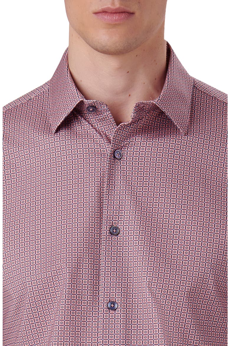 James OoohCotton® Geo Print Button-Up Shirt, Alternate, color, SALMON