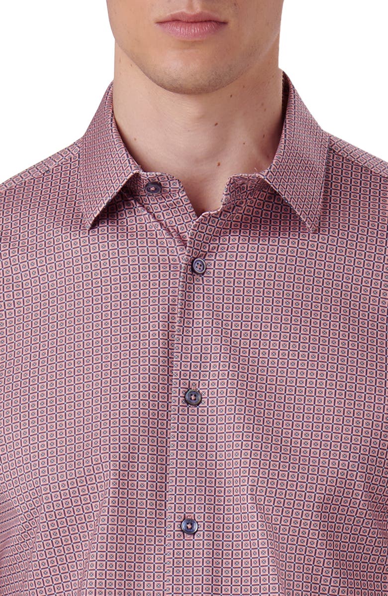 Bugatchi James OoohCotton<sup>®</sup> Geo Print Button-Up Shirt, Alternate, color, 