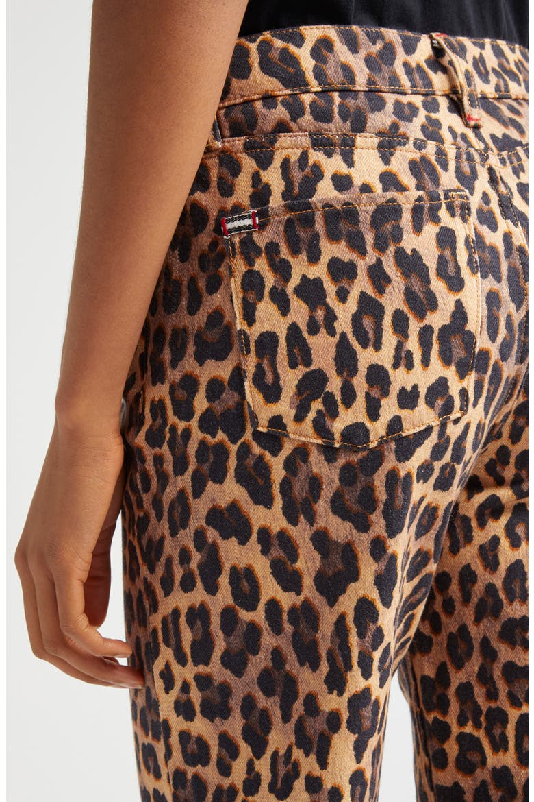 Print High Waist Flare Jeans, Alternate, color, LEOPARD
