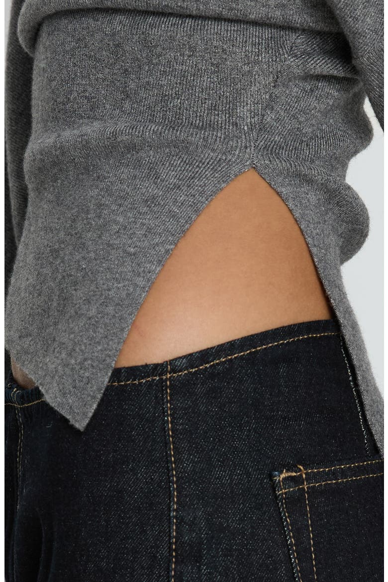 Kaelith One-Shoulder Sweater, Alternate, color, DARK GREY