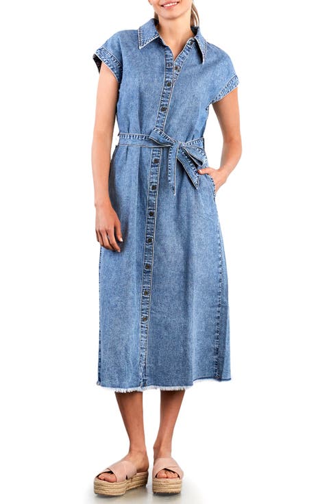 Weekend Belted Denim Shirtdress