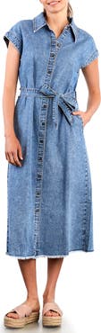 Wash Lab Denim Weekend Belted Denim Shirtdress