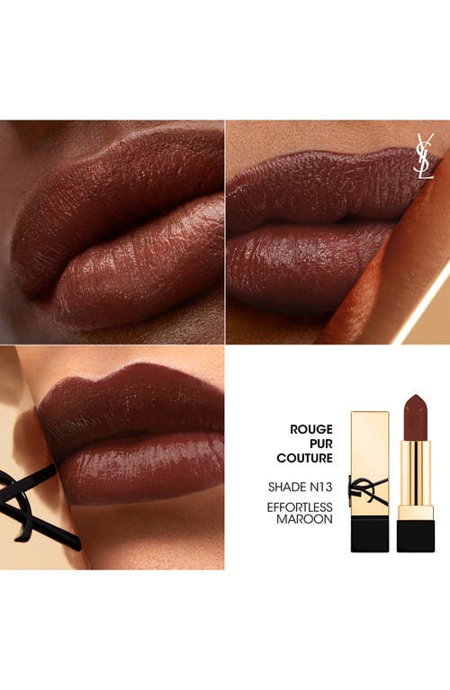 Saint Laurent Yves Rouge Pur Couture Caring Satin Lipstick With Ceramides In N13 Effortless Maroon