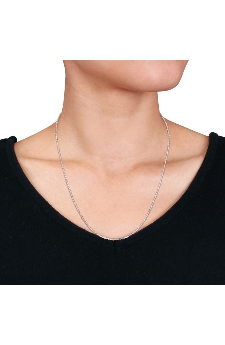 DELMAR Saturno Bead Station Necklace, 2.1mm, Alternate, color, Silver