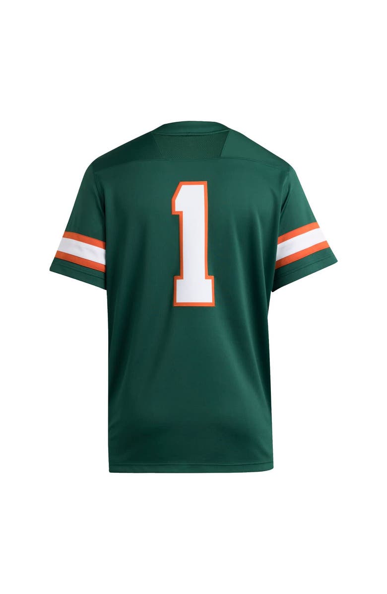 adidas Men's adidas #1 Green Miami Hurricanes Premier Jersey, Alternate, color, Green