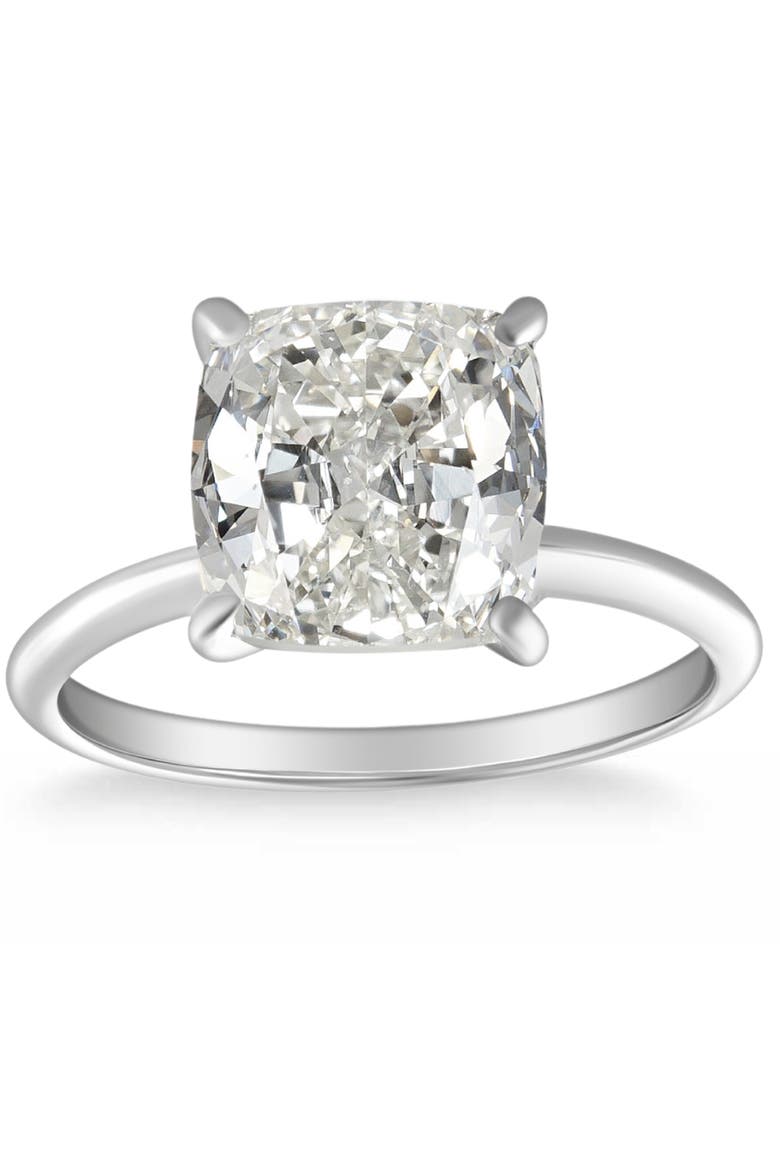 4.39CT Cushion Diamond GIA Certified Solitaire Engagement Ring 14k Gold, Alternate, color, 14k White Gold